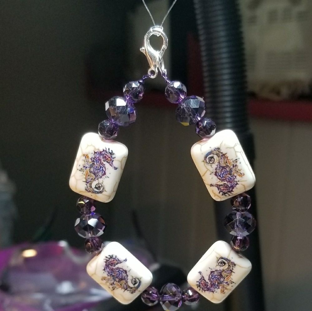#0220 Cloisonne' and Swarovski Crystal Bracelet